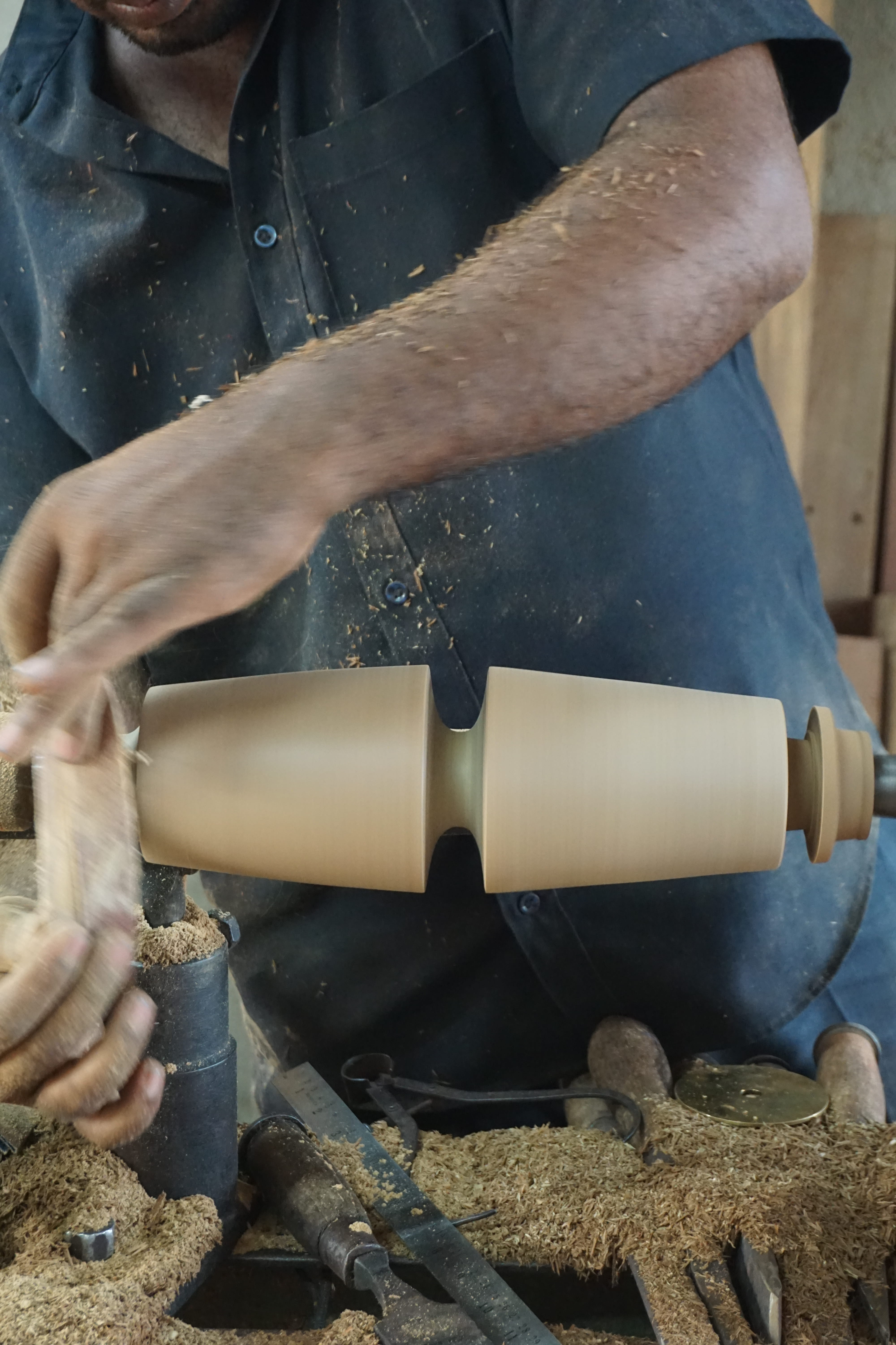 Precision carpentry details on a hand-built wooden structure