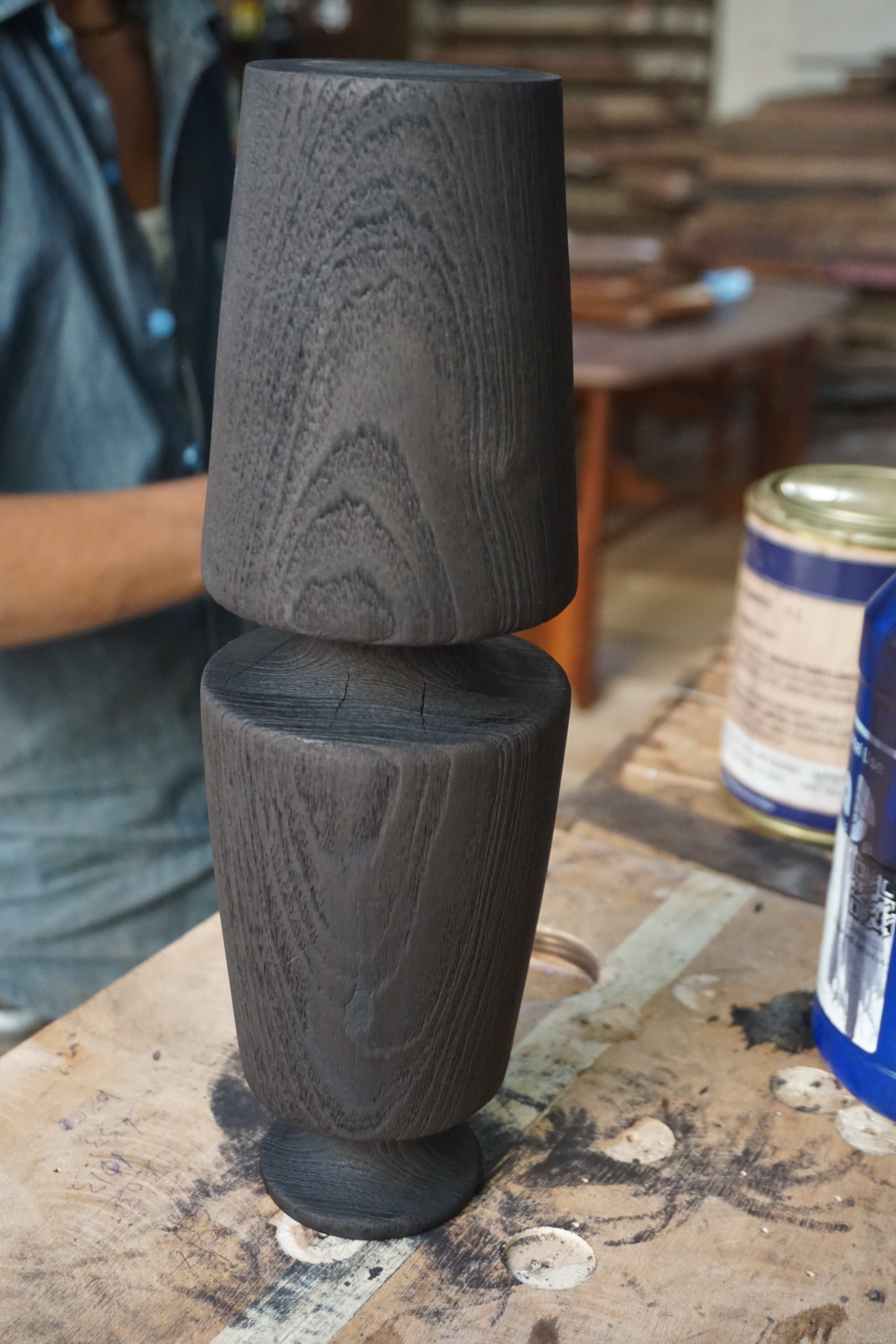 Hand sanding and custom finishing on solid wood furniture