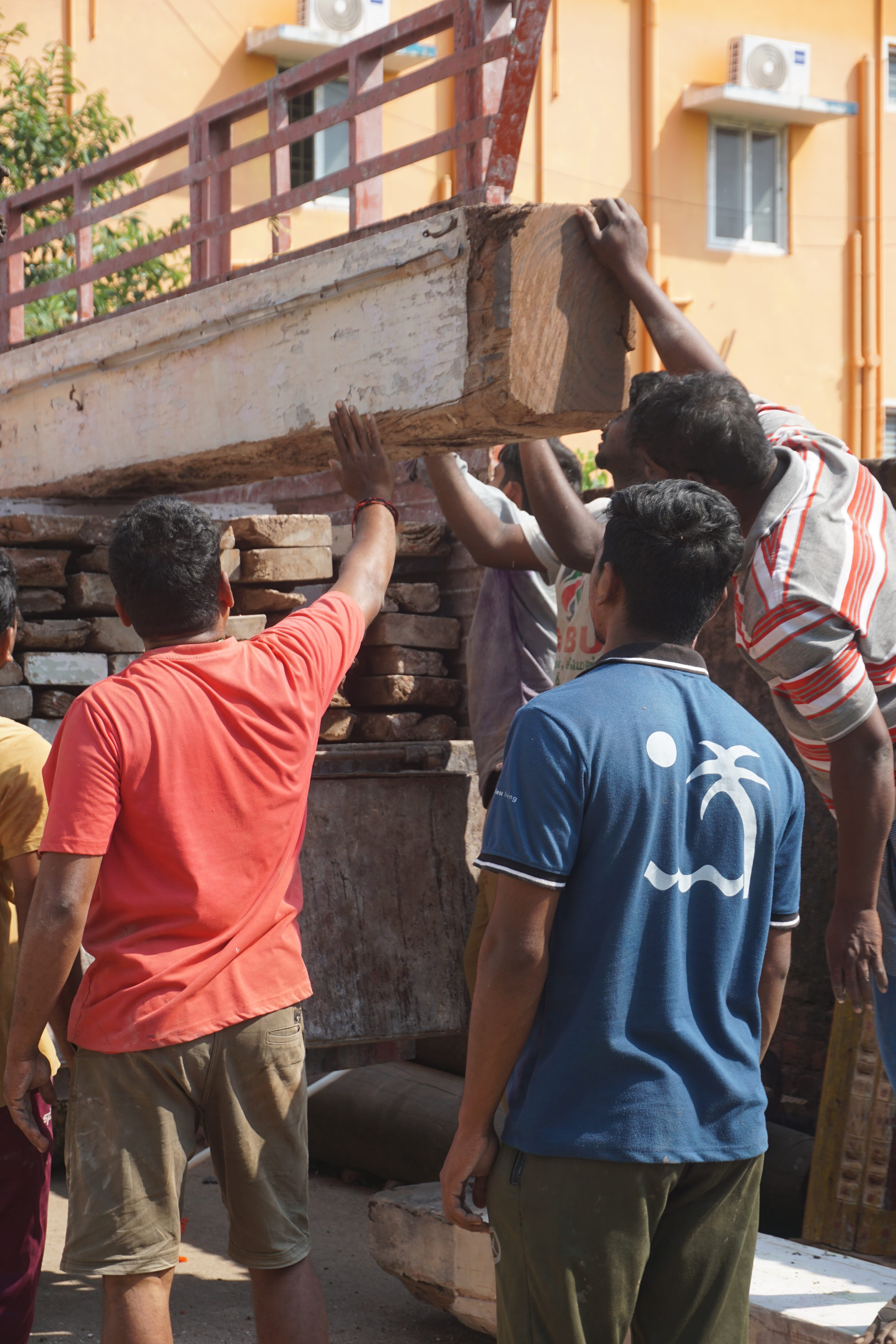 Seasoned wood beams ready for bespoke furniture making